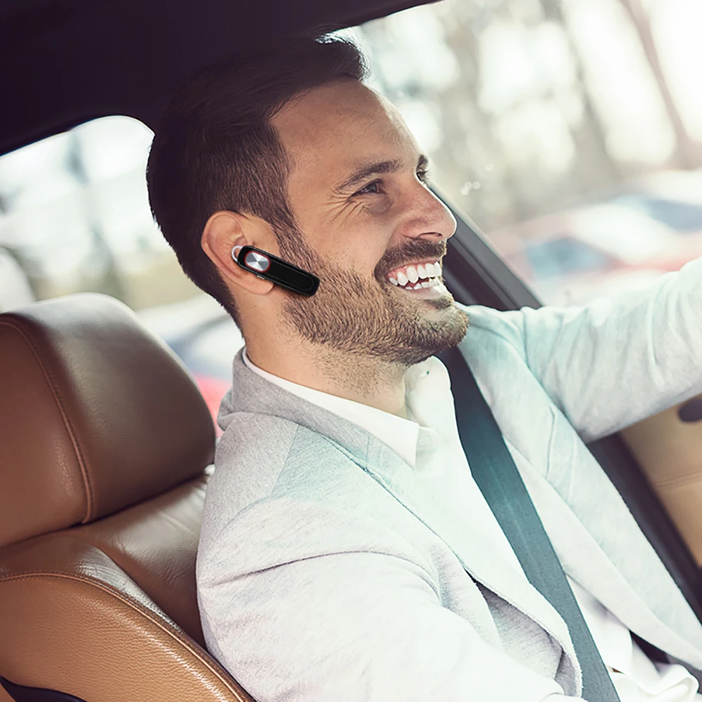 سماعات أذن فردية لاسلكية للرجال تعمل بالبلوتوث سماعة أذن ستيريو بدون استخدام اليدين وقت استعداد طويل مع خطاف للأذن لهاتف iPhone 11