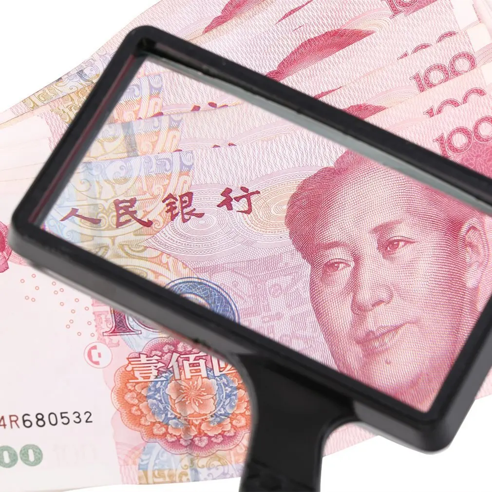 New Light Weight Exquisite Workmanship and Excellent Work 4X Rectangular Handheld Large Reading Magnifying Glass Magnifier