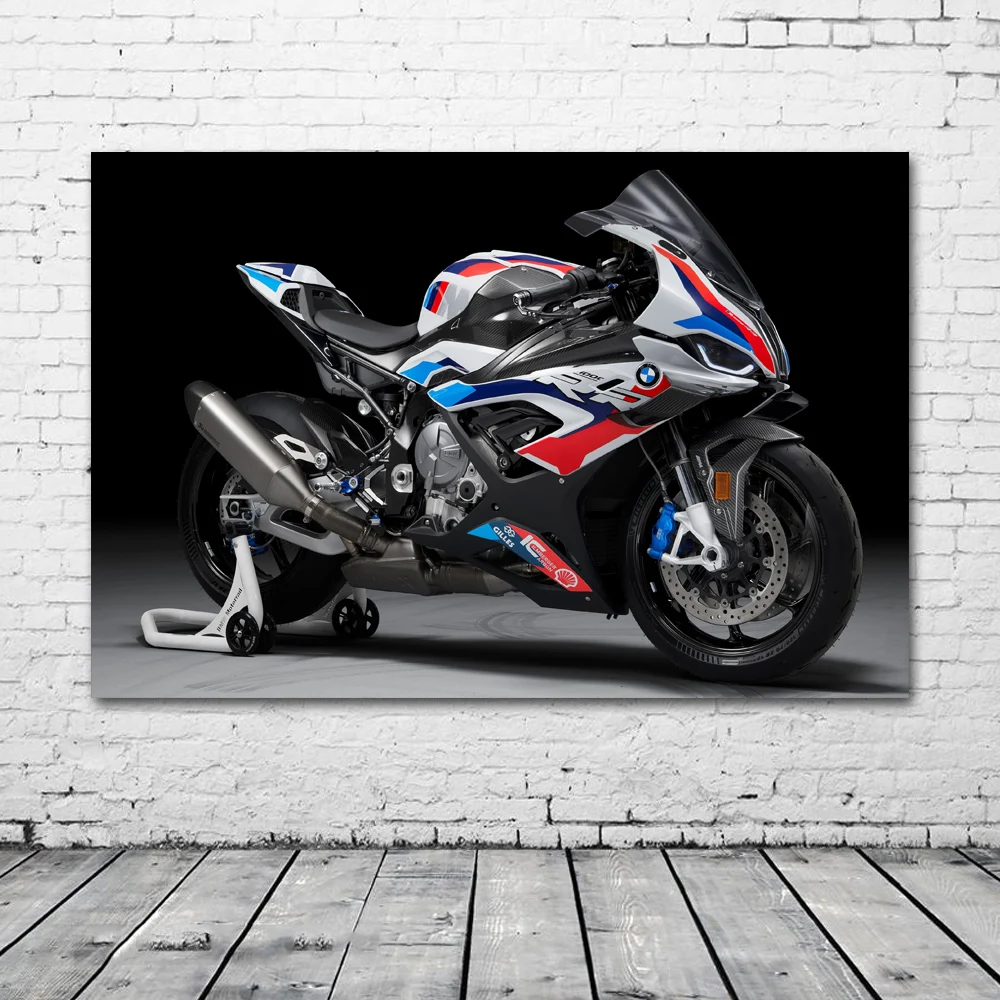 Superbike B M W M1000 RR Motorcycle HD Picture Posters Fabric Prints Wall Art Canvas Paintings for Home Living Room Decor