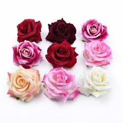 10CM Silk Artificial Flowers Rose for Christmas Wedding Bridal Bouquet Home garden arches Diy gift headwear Hot sales Decorative