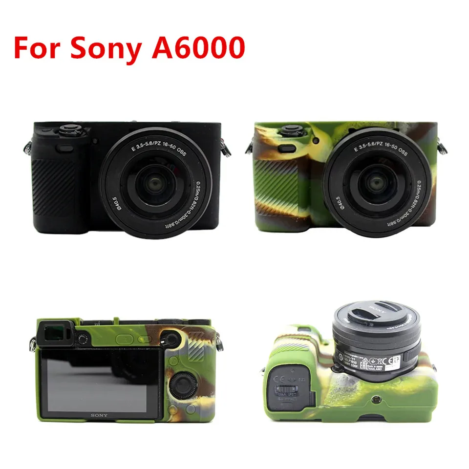 Kit Custodia In Silicone Per Sony Alpha A6400 / A6300 – Corpo Macchina + 2 Pellicole Vetro Temperato LCD, Impugnatura Antiscivolo, Marrone Scuro (50g) - 3