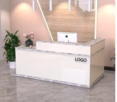 Company reception desk modern simple cashier desk commercial bar clothing shop beauty salon small corner counter 150cm