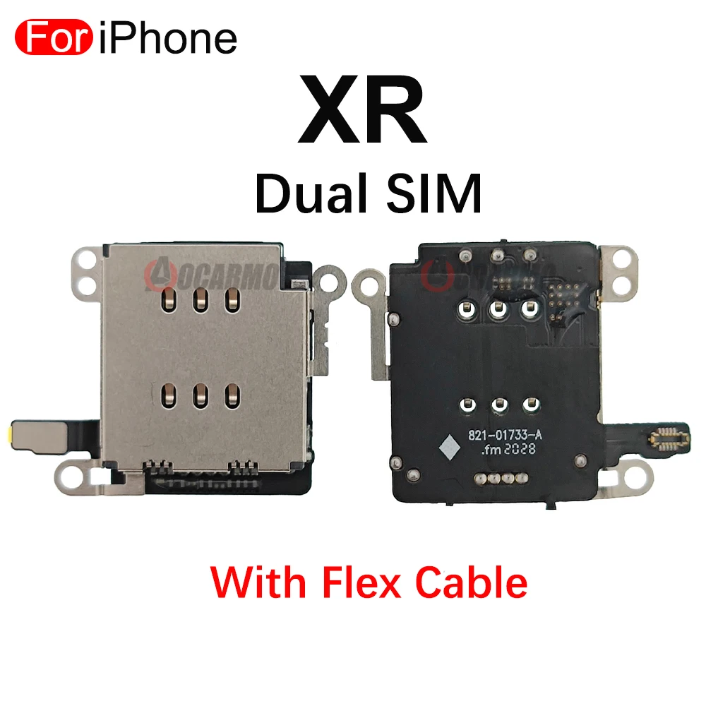 5ชิ้น/ล็อตสำหรับ iPhone X XS XR 11 12 Pro Max Mini 11Pro 12Pro SIM Reader ผู้ถือถาด Flex Cable เปลี่ยนชิ้นส่วน