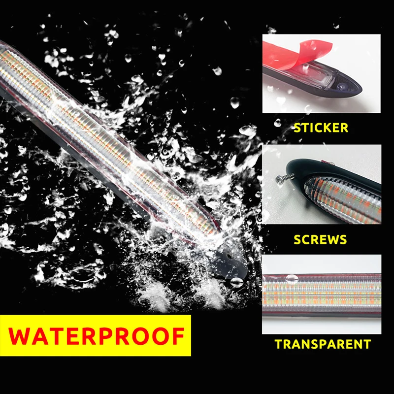 2x Car DRL LED Daytime Running Light Flow Yellow Turn Signal White DRLScan Waterproof Headlight Strip Sequential Light Universal