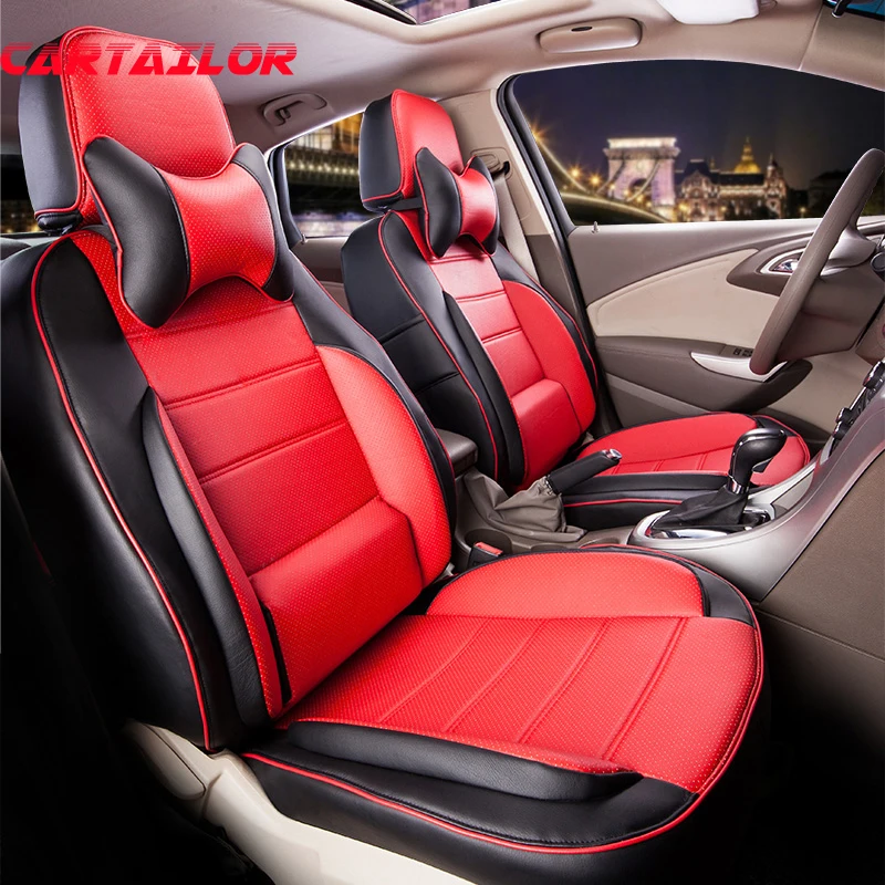 

CARTAILOR cover seats for Peugeot 4008 car accessories PVC leather front & rear seat covers set black car seat supports cushion