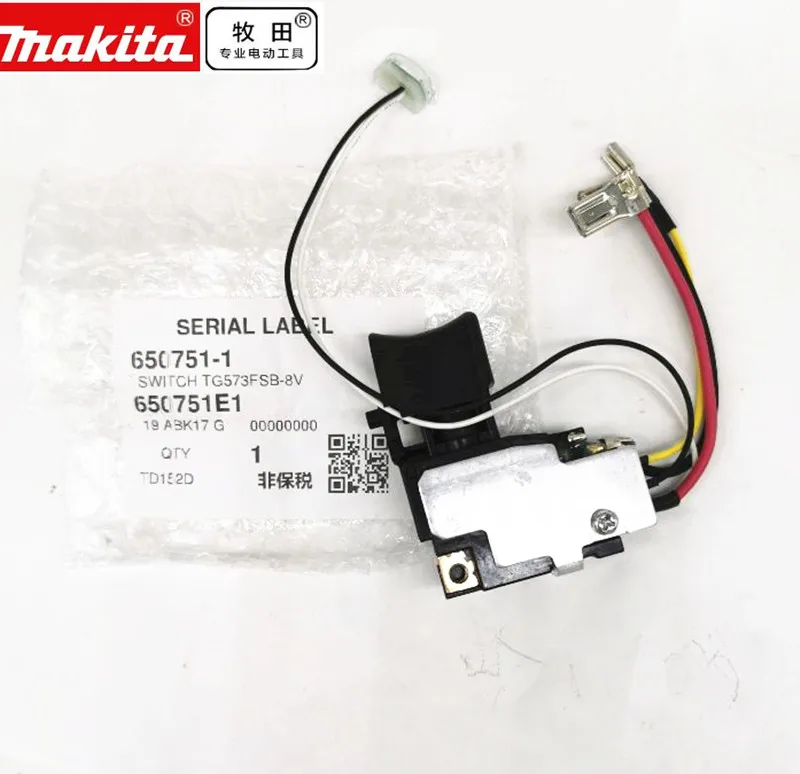 18V Có Công Tắc Cho Makita 650751-1 TD152D DTD152 DTD152Z DTD152RME DTD152RFE 6507511 XDT11