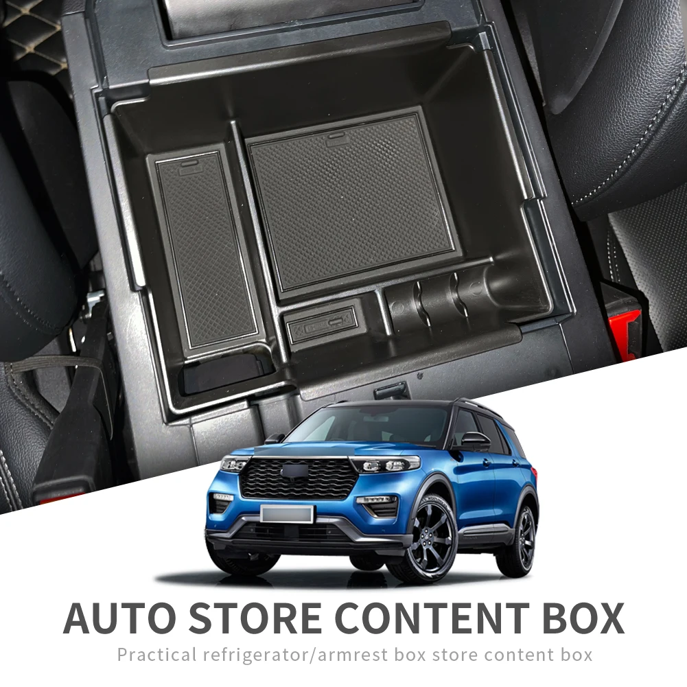 for Ford Explorer 2020 - 2022 Car Armrest Storage Box Interior Accessories Organizers Tray ABS