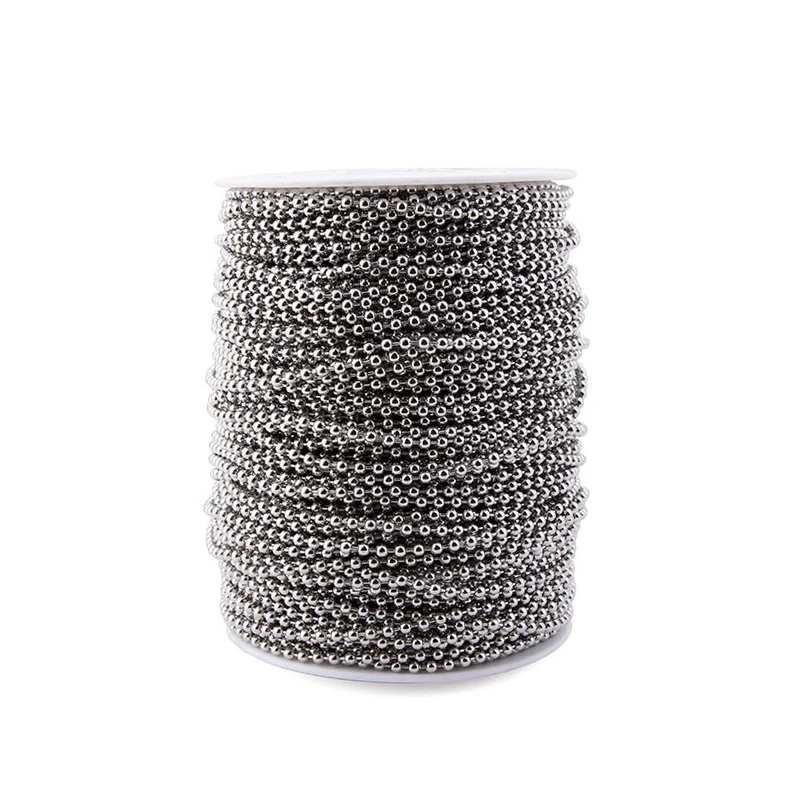 

Pareto Wholesale 100 Meters 3.2mm Stainless Steel Bead Ball Chain Spool for Custom Necklace Tag DIY