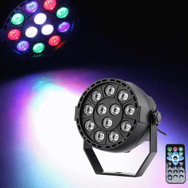 

Flat 12 LED Par Stage Light Rgbw 15W Disco Party Lights Laser Dmx Luz Dj Effect Controller Dj Equipment Projector Luces Discotec