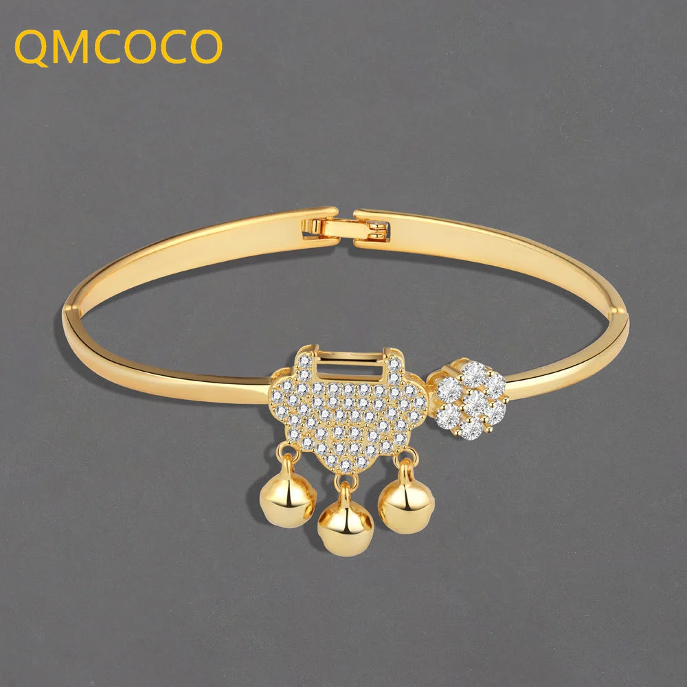 QMCOCO  Silver Color Classic Retro Longevity Lock Bracelet Woman Chic Fashion Exquisite Jewelry Accessories Girls Birthday Gifts