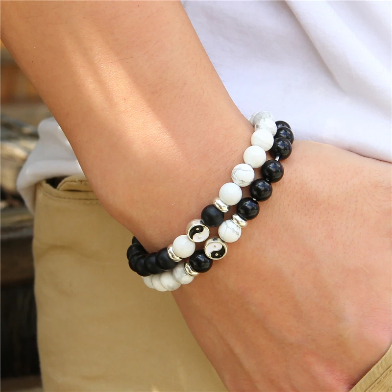 Fashion Tai Chi Charm Bracelets For Women Men Yoga Meditation Yin Yang Energy Balance Couple Bracelet Friendship Jewelry Gift