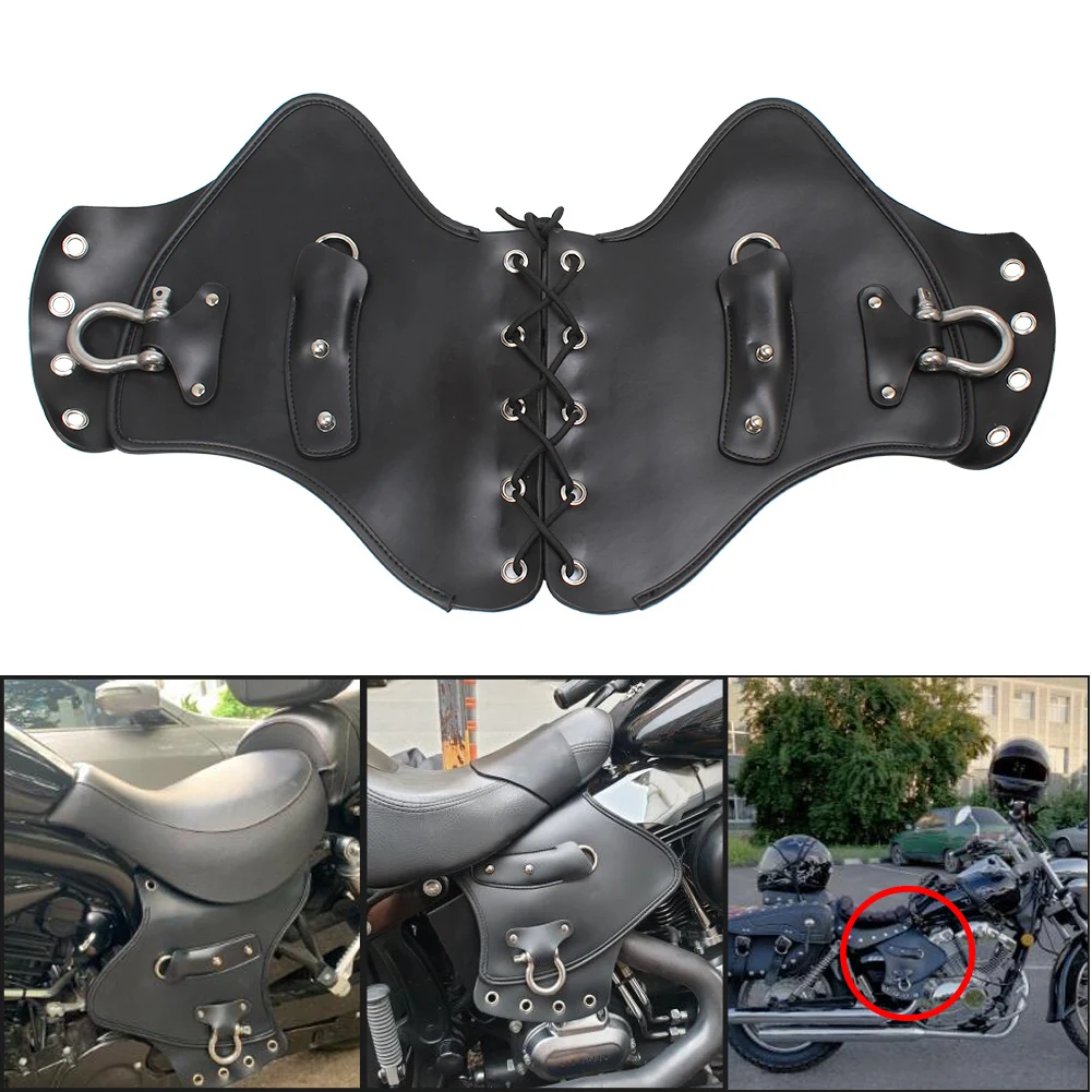 Motorcycle Universal Heat Saddle Shield Deflectors PU Leather For Harley Touring Softail Dyna Sportster XL Kawasaki Yamaha Honda