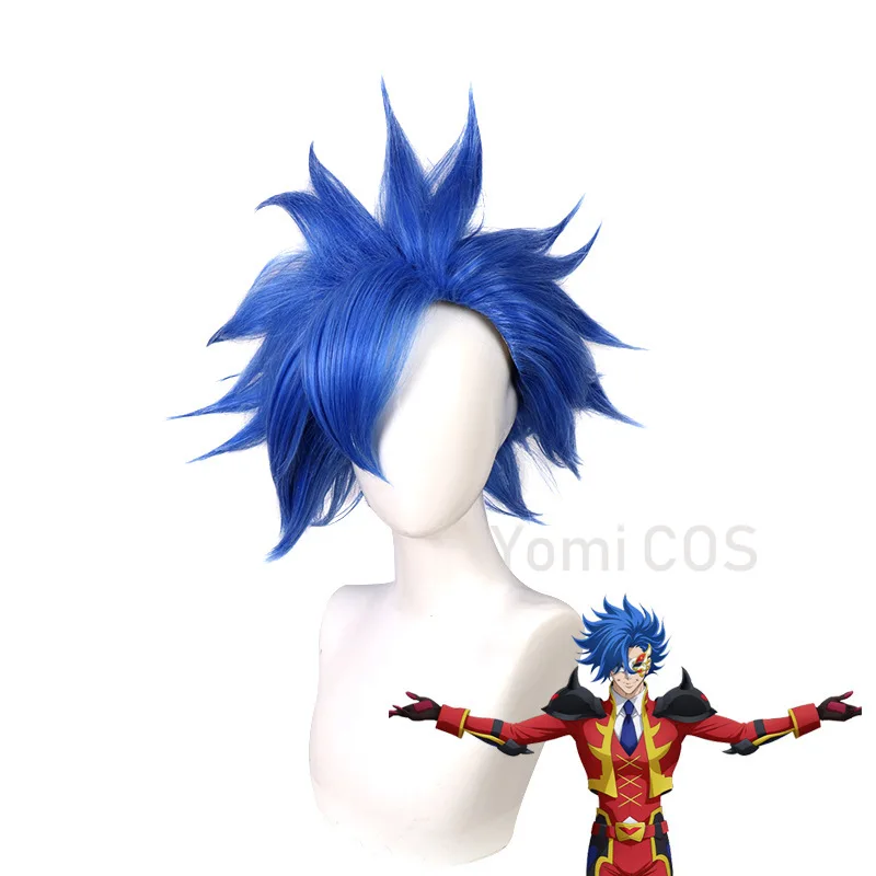 Anime SK8 Shindo Ainosuke Cosplay Wig ADAM Blue Short Fluffy Synthetic Hair Heat Resistant The Infinity SK Eight Free Wig Cap