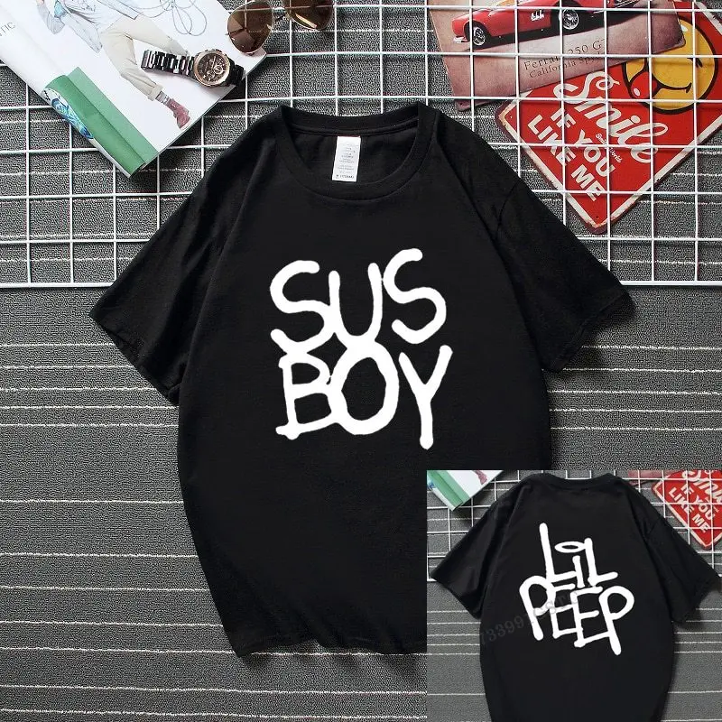 Lil Peep Top T Shirt X Sus Boy Cry Baby Exit Life Hip Hop Funny T-Shirts New Summer Streetwear Camisetas Top Cotton T-Shirt Men