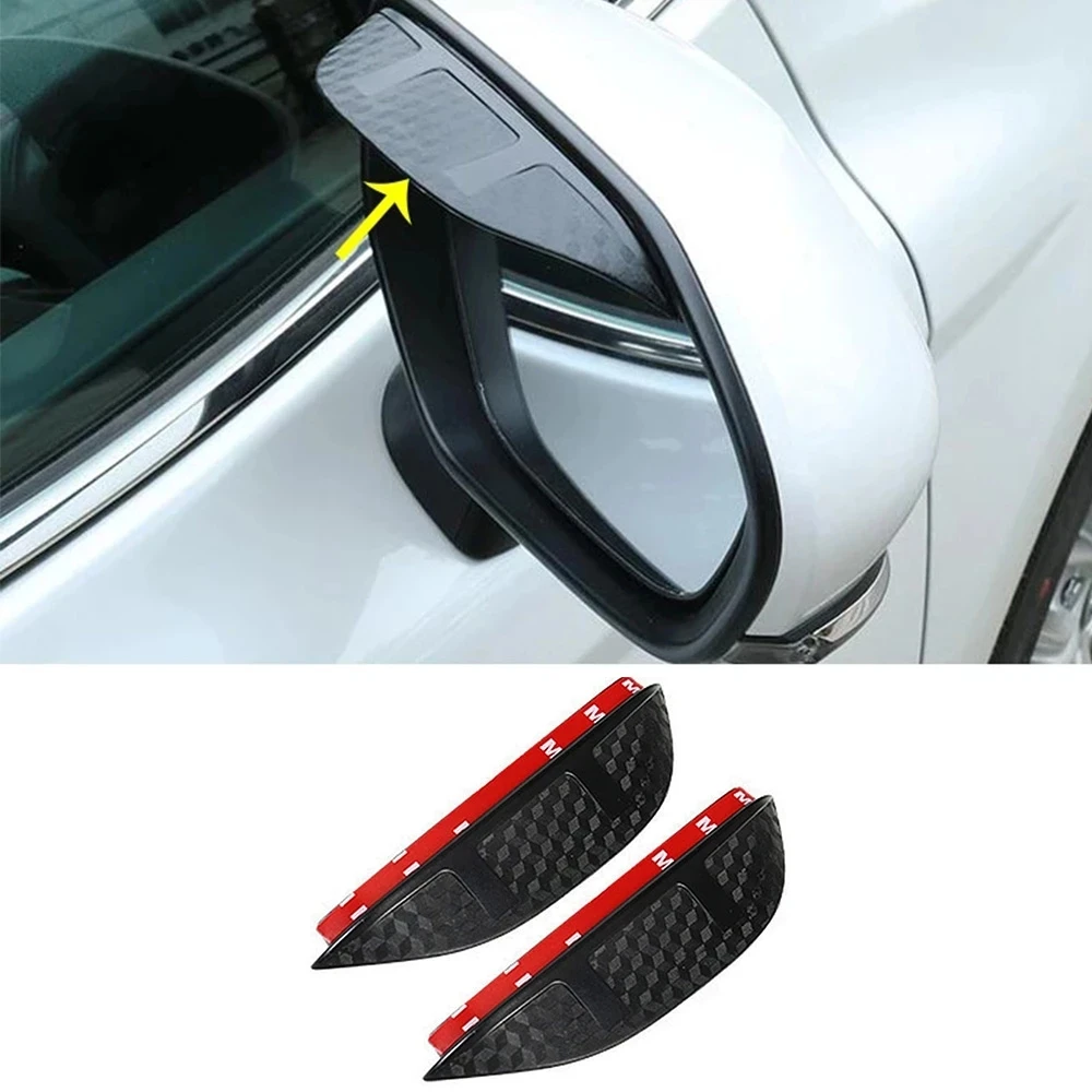 Rear View Side Glass Mirror Trim Frame Rain Shield Sun Visor Shade Eyebrow For Nissan Qashqai j11 2019 2020 2021 2022 2023