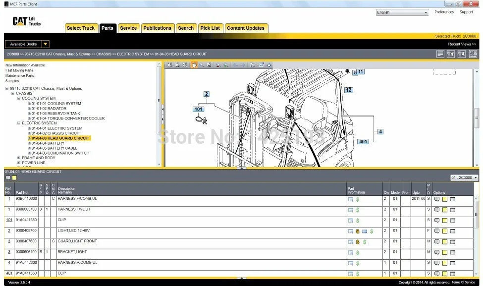 Lift Trucks 2024 (MCFA) For Cat Spare Part Catalogue