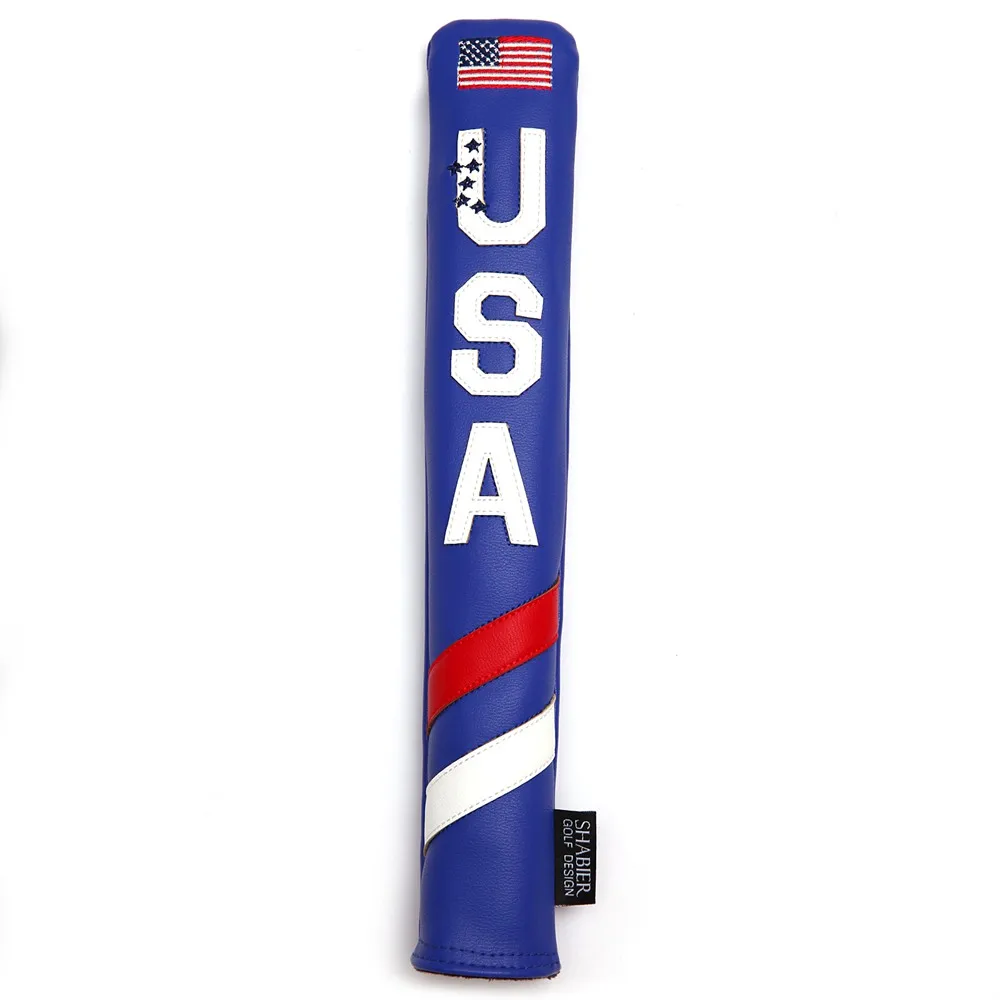 Premium PU Leather Embroidery Printing Golf Alignment Stick Cover