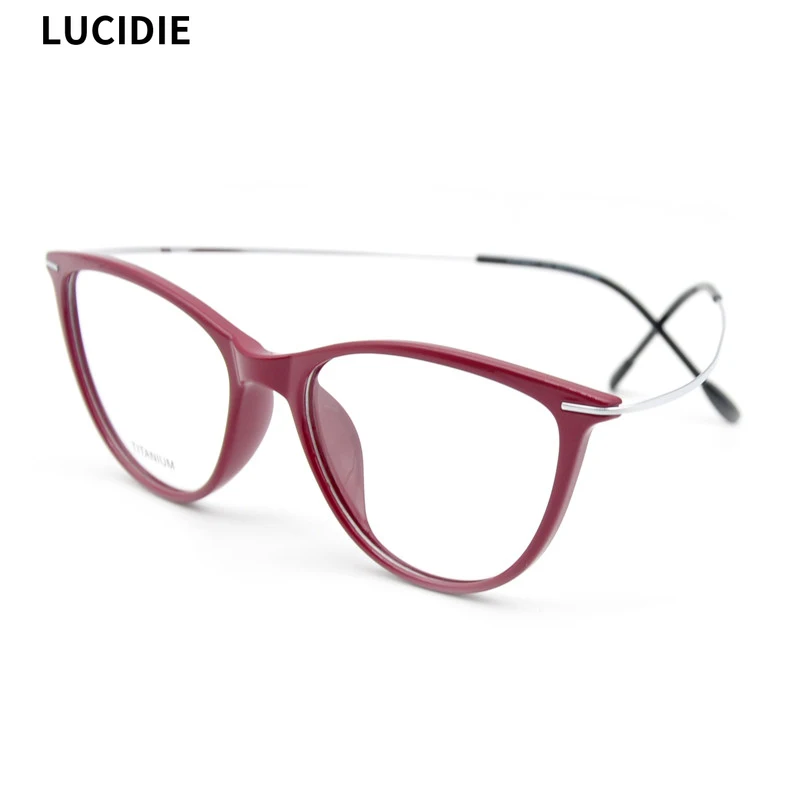 

LUCIDIE 2020 New Classic Men Beta-Titanium 10g Ultralight Glasses Frames Women Myopia Optical Eyewear Cat Eye Eyeglasses Frame