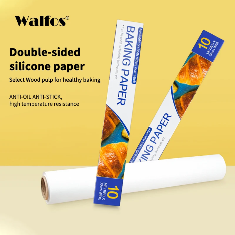 Walfos  Food Grade Doubled Side Silicone Paper Food Wrappers Wrapping Paper For Bread Fries Oilpaper Baking Tools