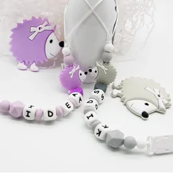 Cute-Idea 1Set Hedgehog Pacifier Chain Silicone Beads Baby Teething Teethers DIY Beads BPA Free Baby Shower Gifts