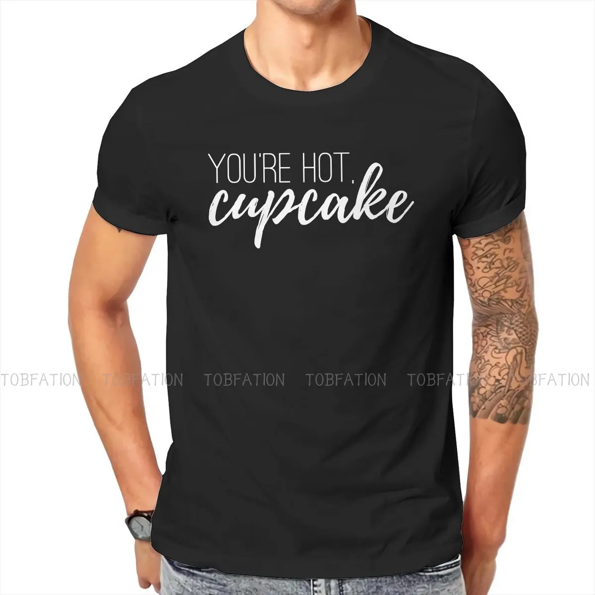 Arcane League of Legends You're Hot Cupcake Tshirt Vintage Men Alternative Teenager Blouses Top Big Size Cotton O-Neck T Shirt