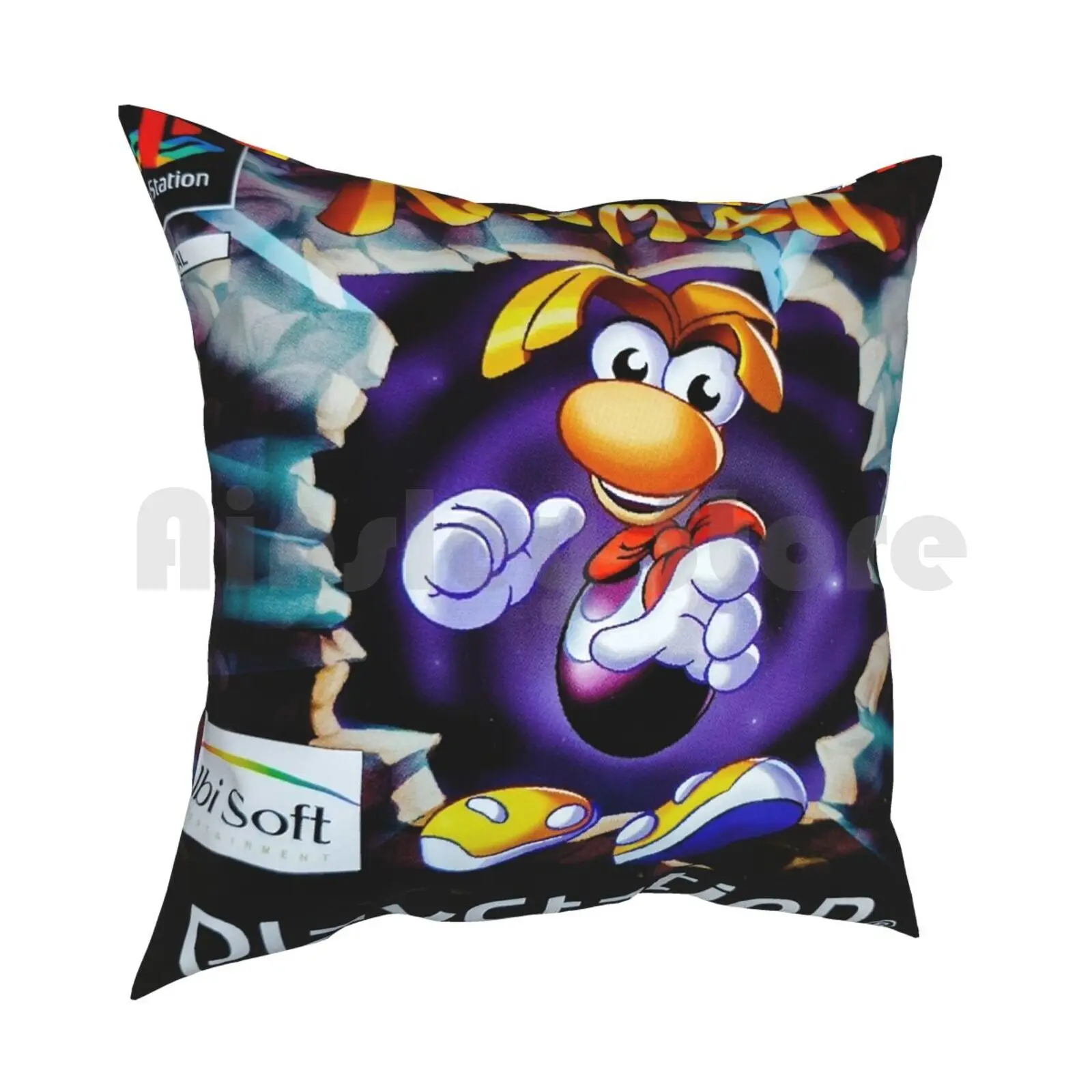 Ps1 Rayman Game Pillow Case Printed Home Soft DIY Pillow cover Retro Nostalgic Vintage Gamer Gaming Gamer Girl Videogames