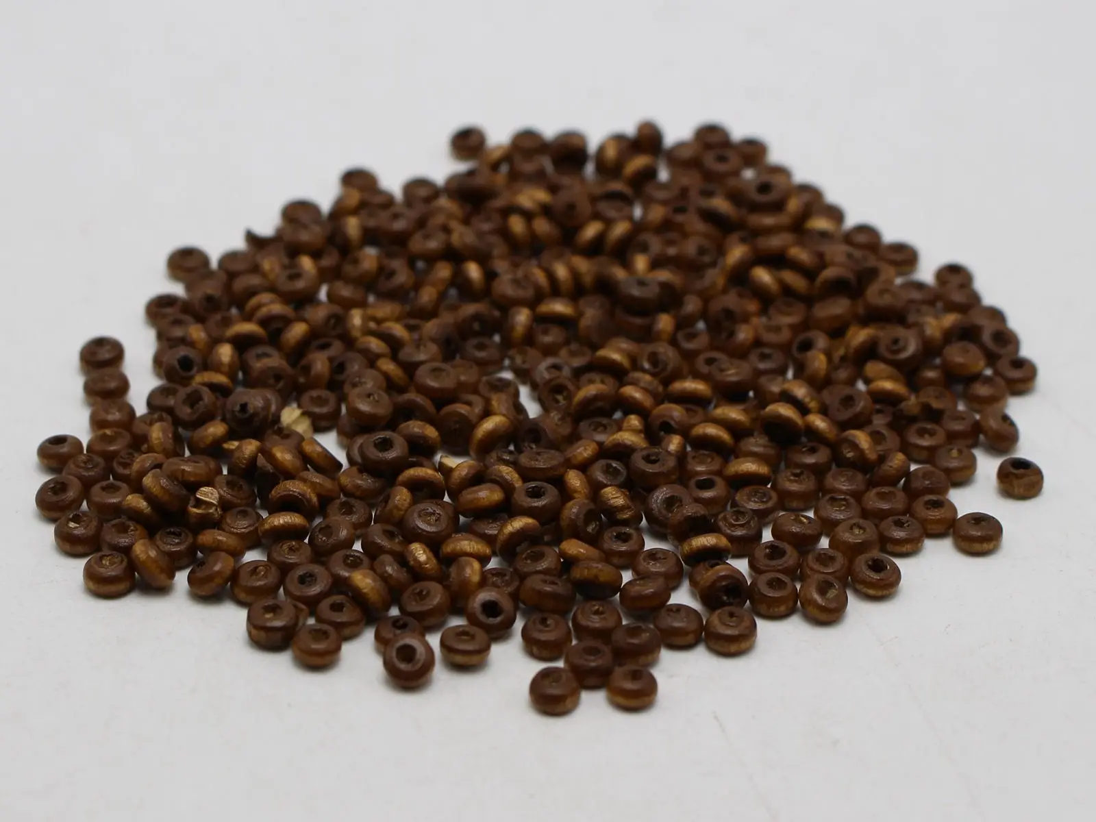 1000  Coffee 4mm Round Wood Seed Beads~Wooden