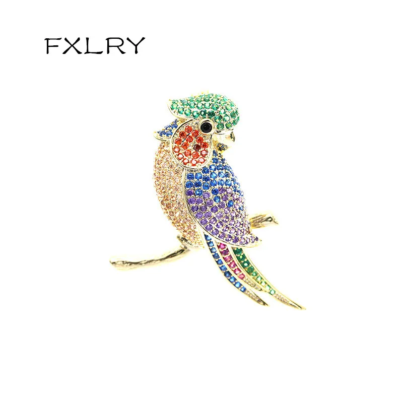 

FXLRY Personality Animal Brooch Inlaid Zircon Woodpecker Corsage Fashion Men And Women Accessories