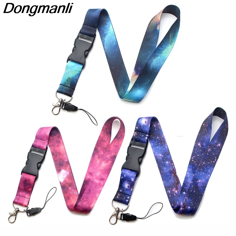 PC135 Starry Night Sky Lanyard Badge ID Lanyards/ Mobile Phone Rope/ Key Lanyard Neck Straps Keychain