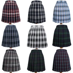 Japanese School Dresses Plaid Pleated Skirt Student Cosplay Anime Mini Grid Skirt Jk Uniforms Sailor Suit Short Skirts For Girls