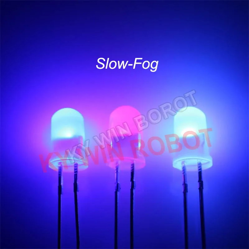 50pcs/lot F5 5mm Fast/Slow RGB Flash Red Green Blue Rainbow Multi Color Light Emitting Diode Round LED Full Color DIY