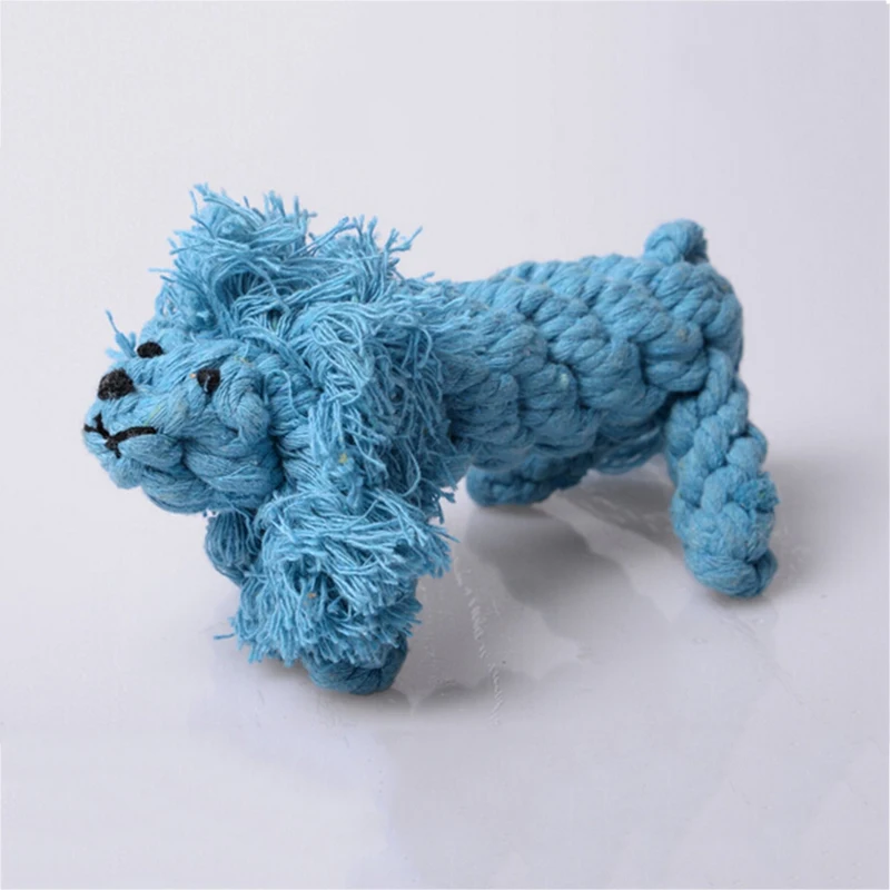 1 Piece Handmade Braided Funny Lion Pattern Dog Cotton Rope Toys Dogs Play Bite Toys Pet Chew Rope Toys Harmless Lion Style