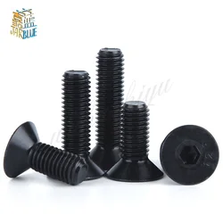 5-50pcs M2 M2.5 M3 M4 M5 M6 M8 *L =4~50mm black oxide grade 10.9 class DIN7991 alloy steel Hex socket flat head CSK screw