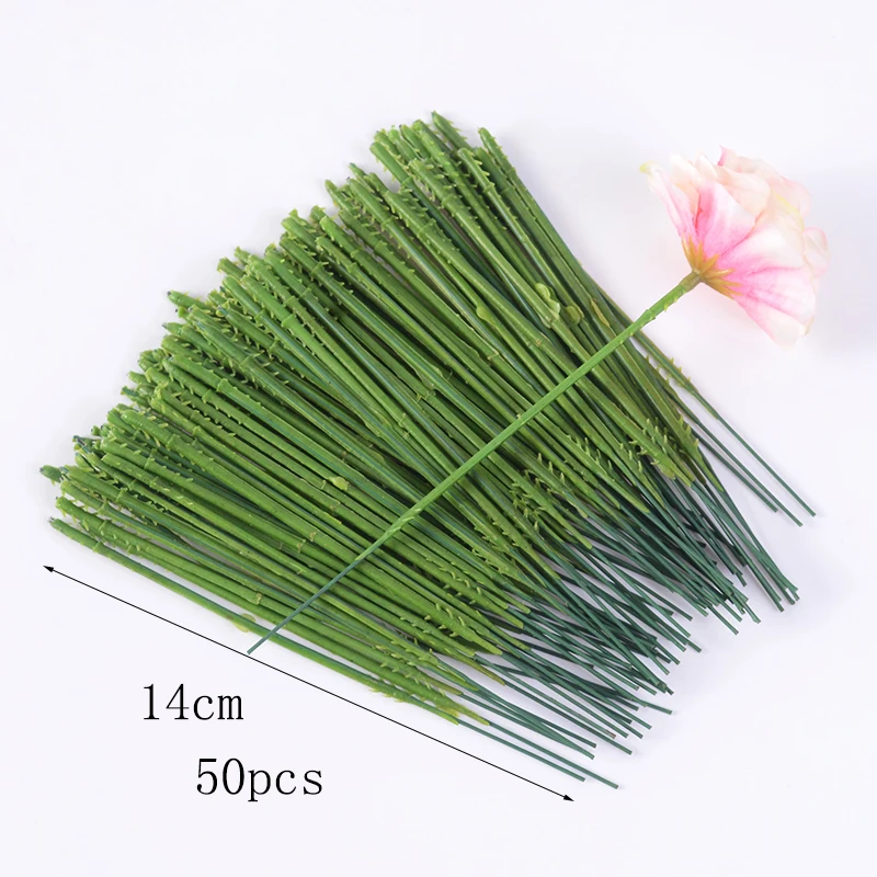 Künstliche Blumen Stab Stiel Zweige Eisendraht für zu Hause Hochzeit Dekoration Vase Blume Stick Pflanze Handwerk Bouquet Dekor Zubehör – Detail 7