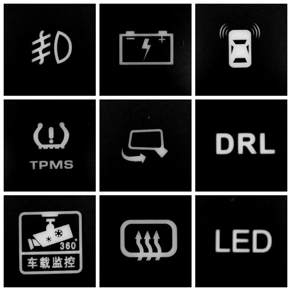 1Pc For Suzuki Jimny 2019 LED Fog Light Radar wire Parking sensor Camera Recorder Monitor Fan Tailgate Trunk Music Switch Button