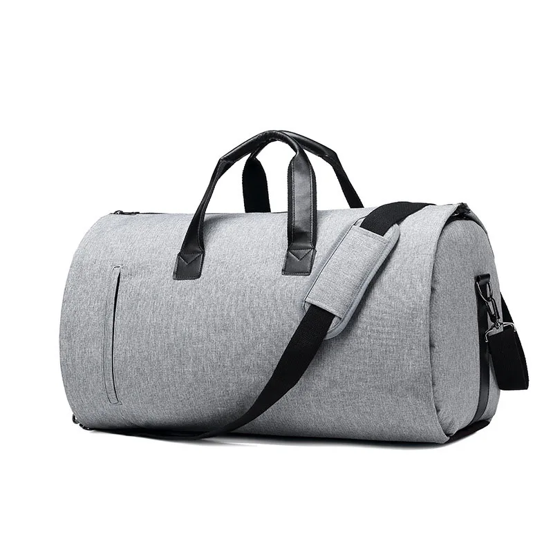 

Garment Travel Bag with Shoulder Strap Duffel Bag Carry on Hanging Suitcase Clothing Business Bags Multiple Pockets Grey