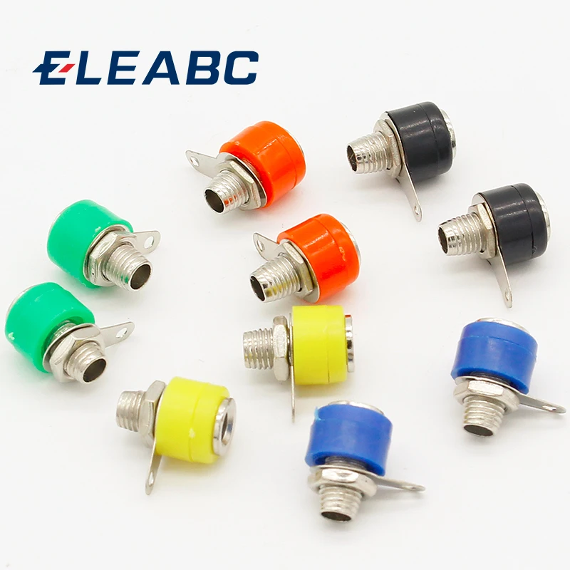 10pcs/lot 4mm banana binding post 4mm banana socket  5color/lot