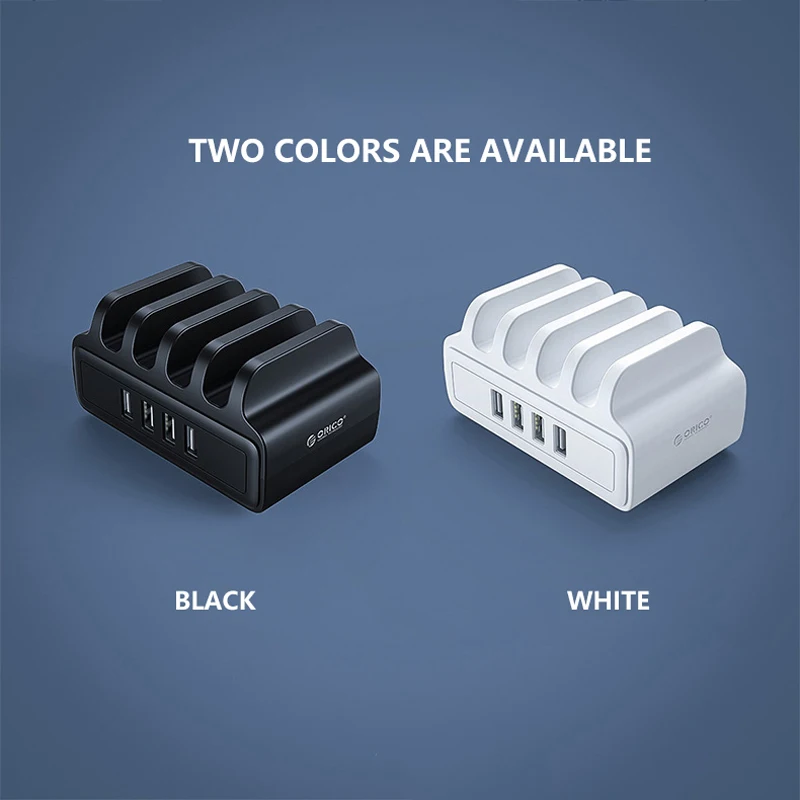 ORICO 4 منافذ USB شاحن محطة شحن لرسو السفن مع حامل 12 واط 5 فولت 2.4A شحن كابل USB مجاني آيفون سامسونج Xiaomi