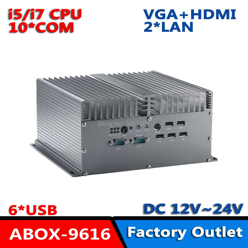 Hỗ Trợ 4 * RS-232,1 * RS-485,5 */422 Công Nghiệp I3 I5 I7 Nhúng Quạt Không Cánh Nhỏ Gọn Các Hệ Thống