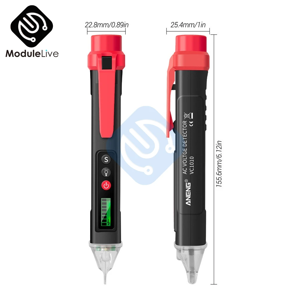 Electric indicator 12V-1000V Non-Contact Socket Wall AC Power Voltage Detector Sensor Tester Pen LED Light AC 110V-220V VC1010