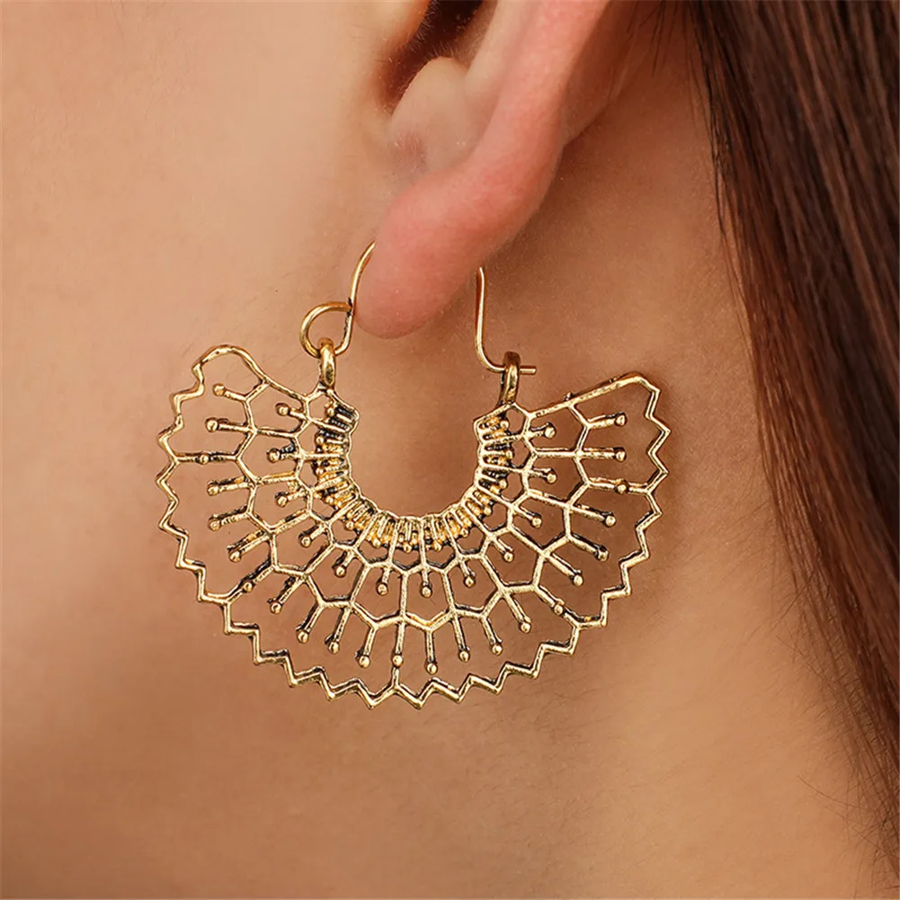 Bohemian Flower Earrings Dangle Drop Vintage Tribal Hollow Lotus Mandala Flower Floral Basket Earrings Ear for Women Jewelry