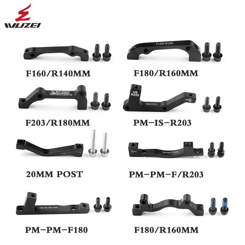 WUZEI MTB Brake Disc Adapter Hydraulic Brakes Bracket IS PM Brake Caliper Disc Post Mount Adapter for 140 160 180 203mm Rotor