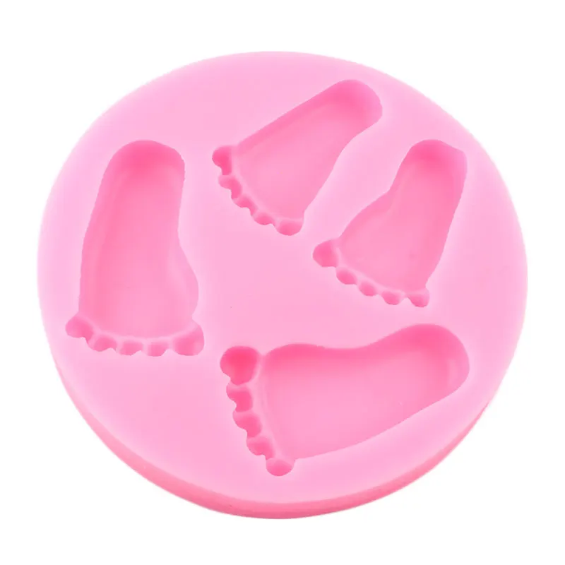 Baby Foot Silicone Molds DIY Party Cupcake Topper Fondant Cake Decorating Tools Candy Chocolate Gumpaste Mould