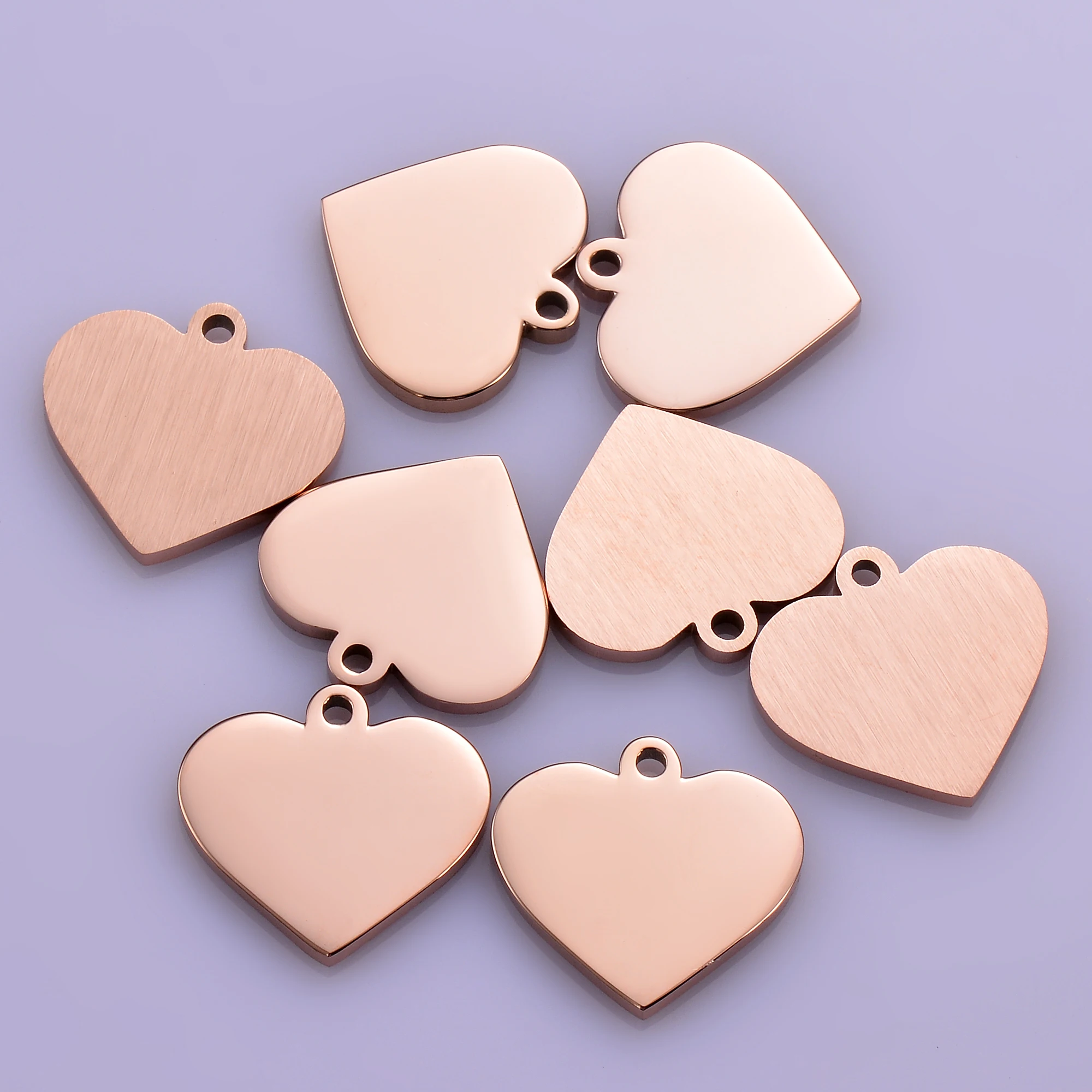 10 sztuk hurtownie 15x15mm serce Charms 3 kolory ze stali nierdzewnej puste ID nieśmiertelniki wisiorek komponenty do biżuterii, Dropshipping — zdjęcie 4