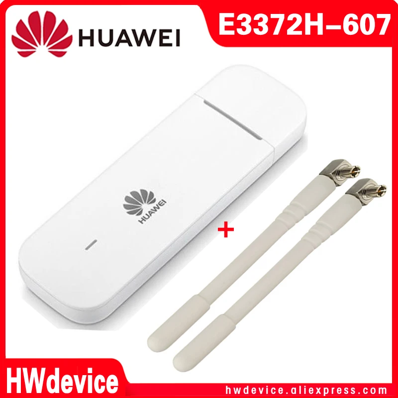 Unlocked Huawei E3372 607 E3372h-607 + 2pcs Antenna 4G LTE 150Mbps USB Modem 4G LTE USB Dongle USB Stick