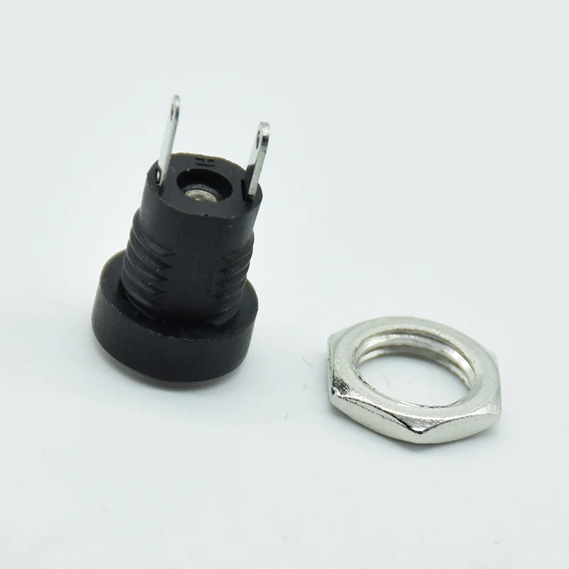 10Pcs/5pcs DC 12V 3A Power Supply Jack Socket Female Panel Mount Connector 5.5mm 2.1mm Plug Adapter 2 Terminal Types 5.5*2.1