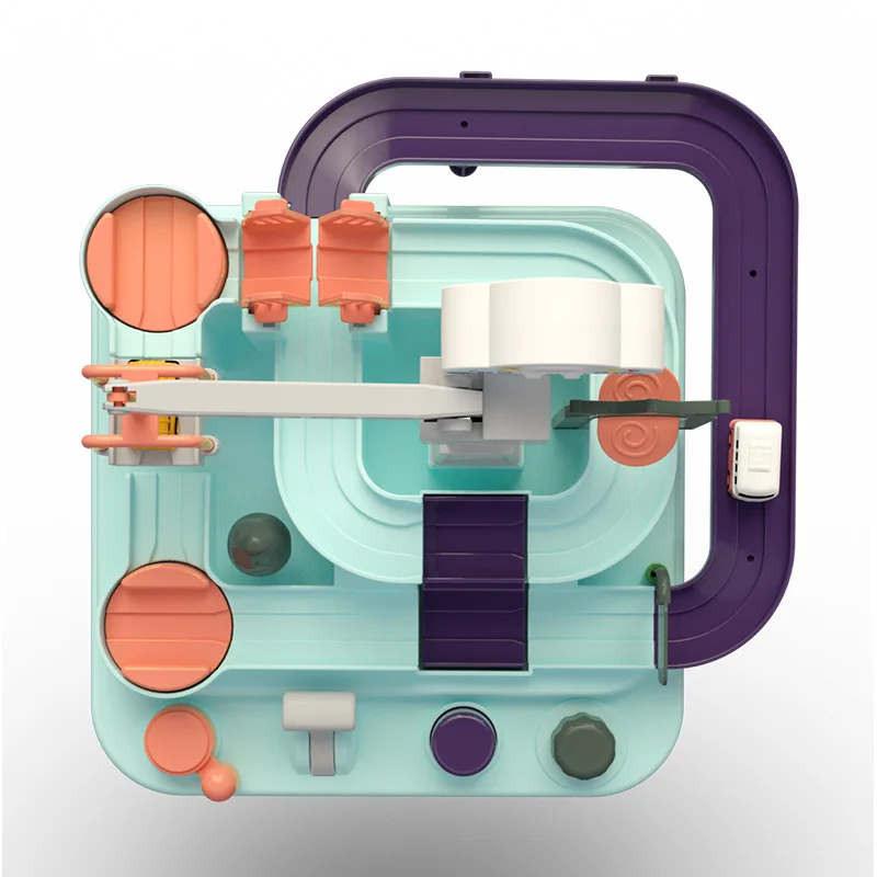 Puzzle educativo Railcar School Bus modello creativo innovazione avventura combinazione sicuro Anti-caduta Desktop giocattolo per bambini metropolitana