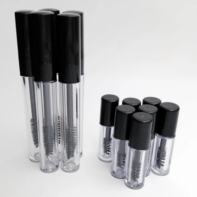 New 2/6/8/10PCS 10ML Mascara Tubes Empty Eyelash Cream Refillable Bottles White Cosmetic Sample Container with Eyelash Brushes