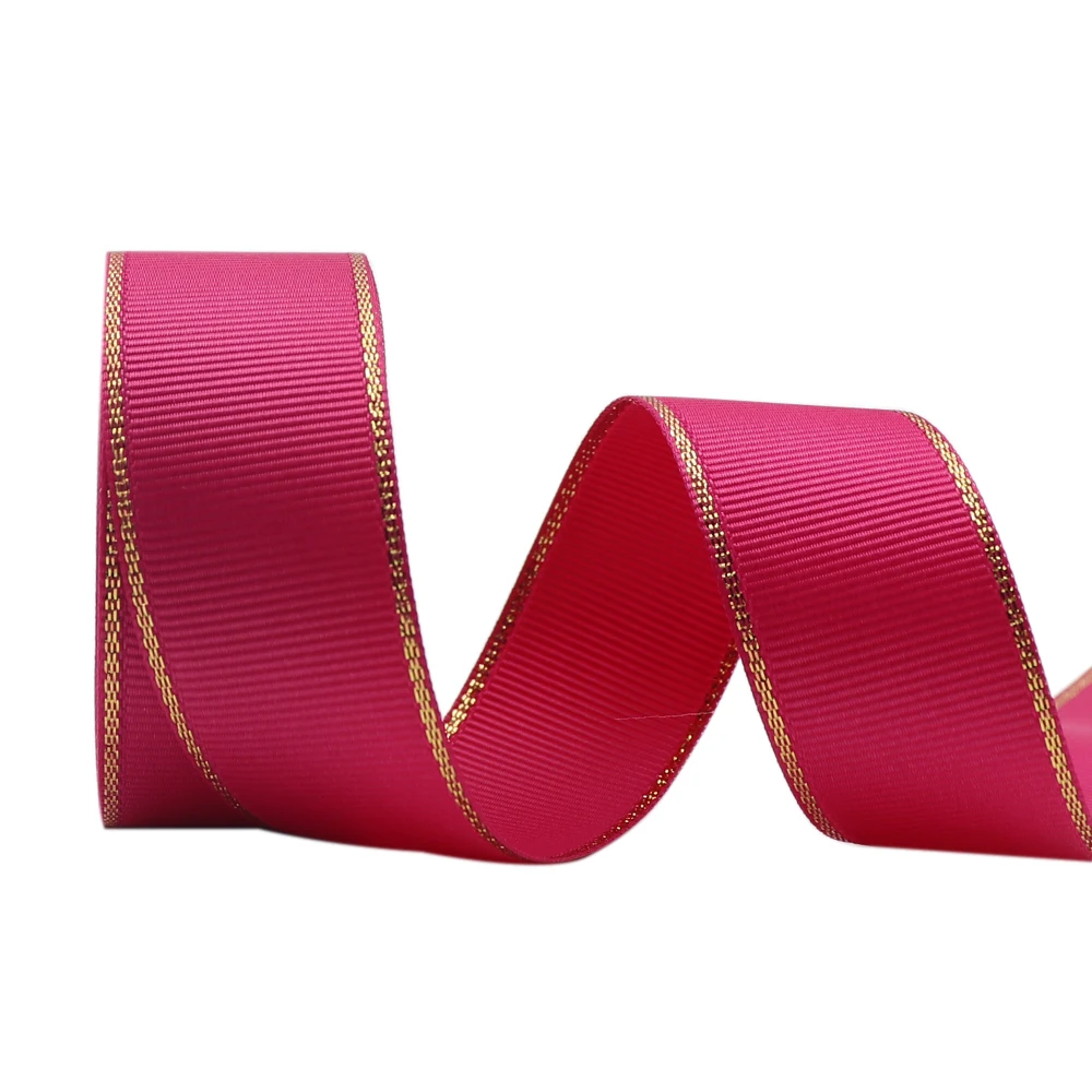 10 Yards 10MM/25MM/38MM Glitzer-Grosgrainband mit Goldrand für Haarschleifen/Geschenkverpackungen, DIY-Weihnachtsdekorationsmaterial Y19042101 – Detail 18