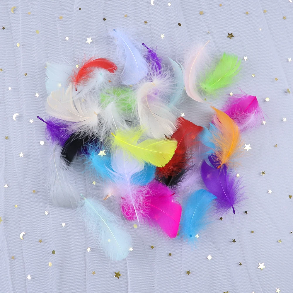 100pcs/pack Small Goose Feathers 4-8cm Dyed Colorful Float Swan feathers for craft Gift Jewelry Making Accessories Plumes